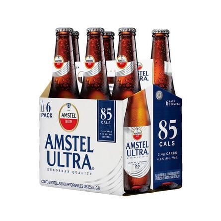 Cerveza Amstel Ultra 6Pack Botella 355 ml